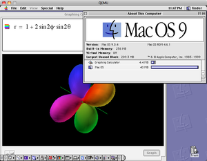 Mac OS 9 with Graphing Calculator running
