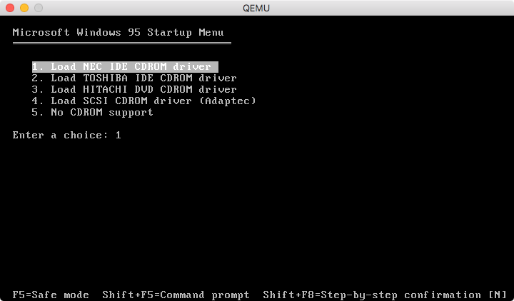 Documentation GuestOperatingSystems Windows95 QEMU