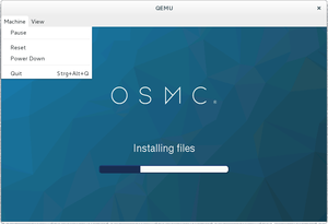 Open Source Media Center running in QEMU